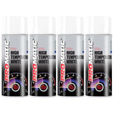 4X Promatic White High Temperature Spray Paint 400ml Spray Paint
